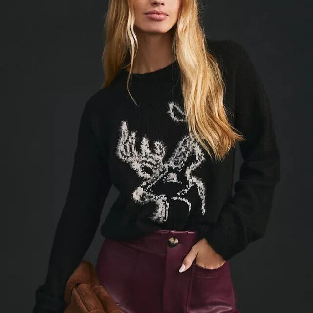 Anthropologie Reindeer Oh Deer Sweater -  M
